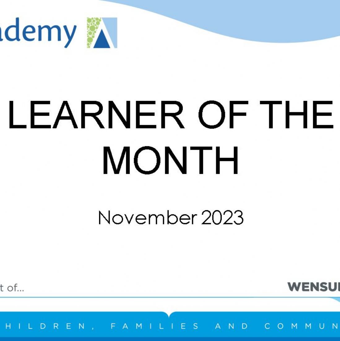 Learner of the Month - November 2023