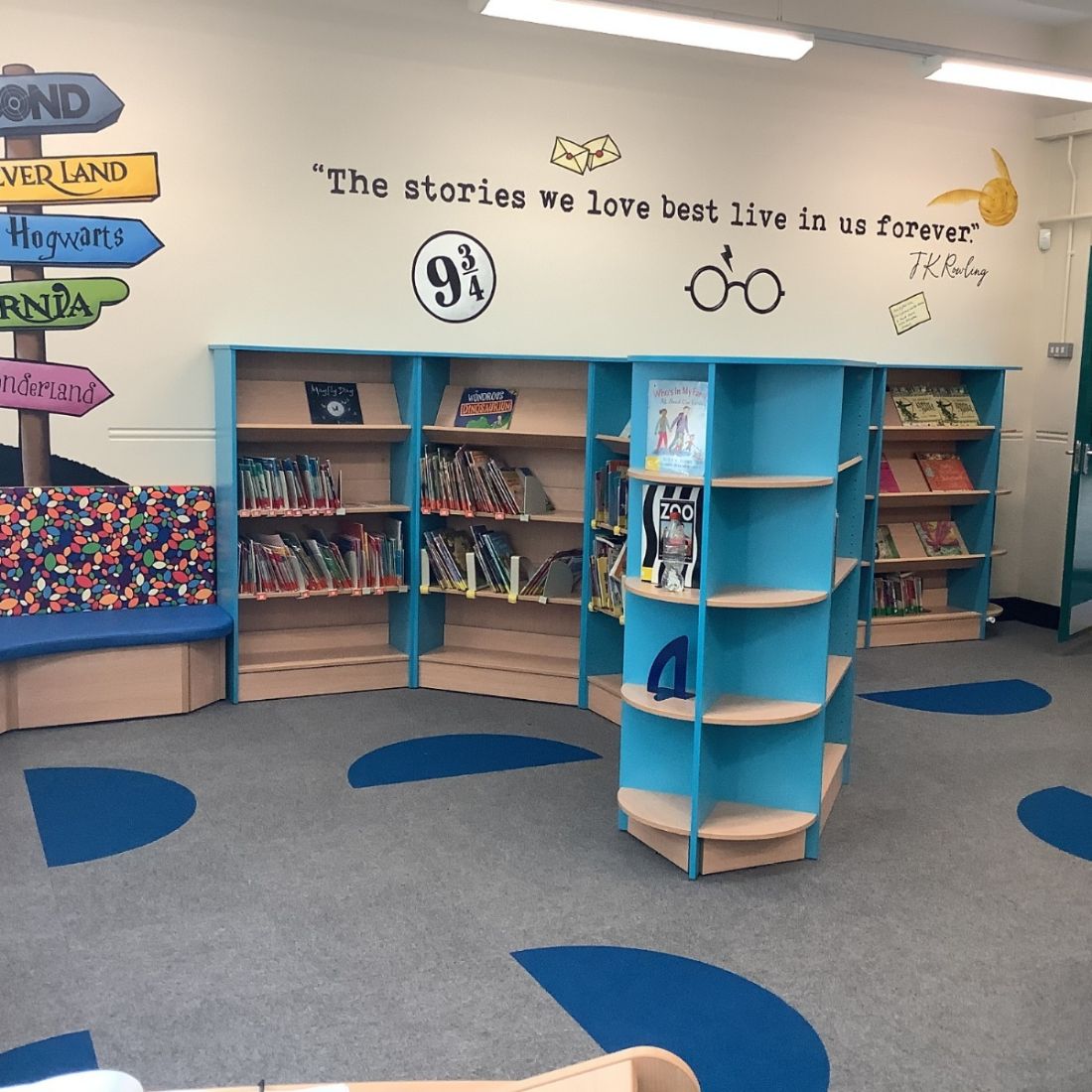 Our bright and colourful library