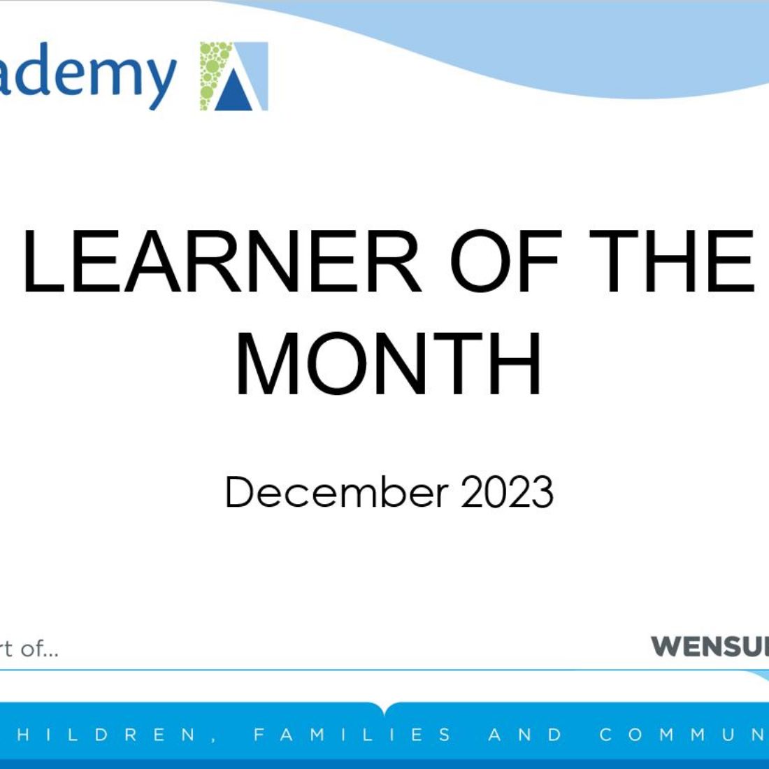 Learner of the Month - December 2023